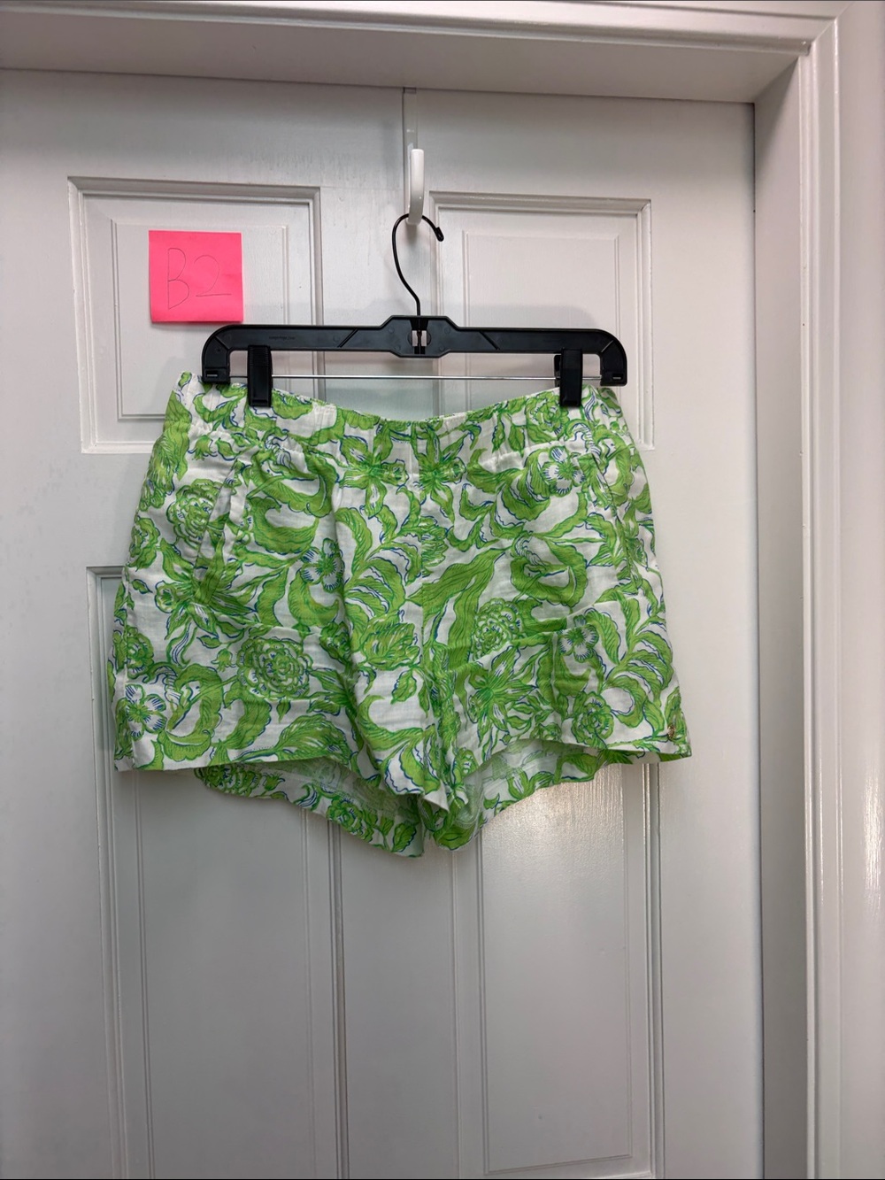 Lilly Pulitzer Lime Green Floral Linen Shorts